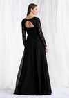 Morilee MGNY 73185 Chiffon Beaded Net Long Sleeve Long Gown