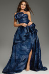 Jovani 26269 Dramatic Ruffle One-Shoulder High Slit Gown