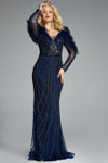 Jovani 42367 Sequin Beaded Sheer Sleeves V-Neck Evening Gown