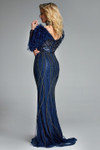 Jovani 42367 Sequin Beaded Sheer Sleeves V-Neck Evening Gown