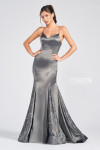 Colette by Daphne CL12230 Stretch Satin Deep V-neckline Gown