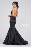 Colette by Daphne CL12230 Stretch Satin Deep V-neckline Gown