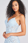 Colette by Daphne CL12254 Lace Tulle V-neck Sleeveless Gown