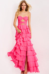 Jovani 47898 Ruffled Strapless Twist Bodice Long Maxi Dress