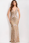 Jovani 49242 V-Neckline Sleeveless Fitted Long Prom Dress