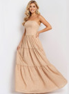 Jovani 49341 Ruffles Straight Neck Strapless Fitted Dress