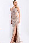 Jovani 46214 Sequins Beaded One-Shoulder Sleeveless Dress
