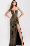 Jovani 49290 Sequins Beaded Strapless Fitted Long Prom Dress