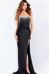 Jovani 48122 Beaded Scoop Neck Strapless Fitted Prom Dress