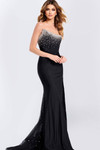 Jovani 48122 Beaded Scoop Neck Strapless Fitted Prom Dress