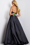 Jovani 49233 Floral Beaded V-Neck Strapless Long Prom Dress