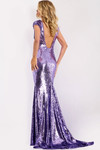 Jovani 45530 Sequins Illusion Neckline Cap Sleeve Prom Dress