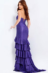 Jovani 46909 Beaded Ruffles Straight Neck Strapless Dress