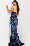 Jovani 49137 Sequins Asymmetric Neck Strapless Prom Dress