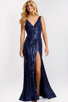 Jovani 48631 Sequins V-Neckline Sleeveless Fitted Prom Dress