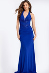 Jovani 48373 Beaded Plunging V-neck Sleeveless Fitted Dress