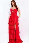 Jovani 49780 Beaded Layered Ruffle Strapless Prom Dress