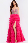 Jovani 44360 Beaded Layered Ruffles Strapless Prom Dress