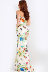 Jovani 47626 Floral Scoop Neck Strapless Fitted Prom Dress