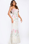 Jovani 49035 Floral Beaded Sweetheart Neck Strapless Dress