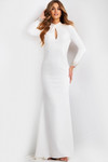Jovani 49126 Keyhole High Neck Long Sleeve Fitted Prom Dress