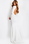 Jovani 49126 Keyhole High Neck Long Sleeve Fitted Prom Dress