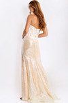 Jovani 49362 Sequin Floral Embroidery Strapless Fitted Dress