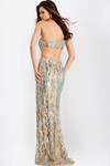 Jovani 48526 Sequins Asymmetric Neck Sleeveless Fitted Dress