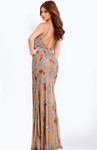 Jovani 48556 Floral Sequins Halter Neck Sleeveless Dress