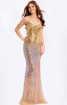 Jovani 44131 Sequins Scoop Neck Strapless Fitted Prom Dress
