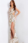 Jovani 49995 V-neckline Sleeveless Long Fitted Prom Dress