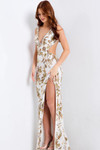 Jovani 49995 V-neckline Sleeveless Long Fitted Prom Dress