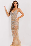 Jovani 40280 Illusion Beaded V-neck Sleeveless Prom Dress