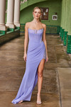 Nox Anabel M1705 Stretch Mesh Embellished Strapless Dress