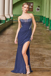 Nox Anabel M1705 Stretch Mesh Embellished Strapless Dress