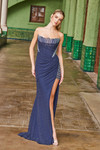 Nox Anabel M1705 Stretch Mesh Embellished Strapless Dress