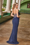 Nox Anabel M1705 Stretch Mesh Embellished Strapless Dress