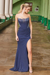 Nox Anabel M1705 Stretch Mesh Embellished Strapless Dress