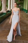 Nox Anabel M1702 Stretch Mesh Fully Beaded Draped Hip Dress
