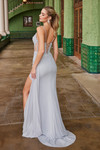 Nox Anabel M1702 Stretch Mesh Fully Beaded Draped Hip Dress