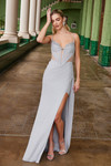 Nox Anabel M1702 Stretch Mesh Fully Beaded Draped Hip Dress
