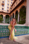 Nox Anabel R1686 Floral Sequin Sheer Boned Waist Prom Dress