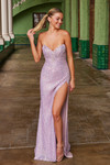Nox Anabel G1652 Sequin V-Neck Strapless Fitted Prom Dress