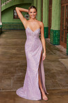 Nox Anabel G1652 Sequin V-Neck Strapless Fitted Prom Dress