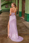 Nox Anabel G1652 Sequin V-Neck Strapless Fitted Prom Dress