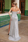 Nox Anabel G1652 Sequin V-Neck Strapless Fitted Prom Dress