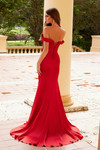 Nox Anabel Y1547 Satin Off Shoulder Sweetheart Neck Dress
