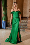Nox Anabel Y1547 Satin Off Shoulder Sweetheart Neck Dress