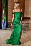 Nox Anabel Y1547 Satin Off Shoulder Sweetheart Neck Dress