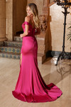 Nox Anabel Y1547 Satin Off Shoulder Sweetheart Neck Dress